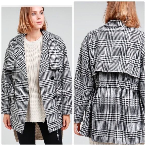 POL glen-check patterned double breasted coat - Picture 9 of 16